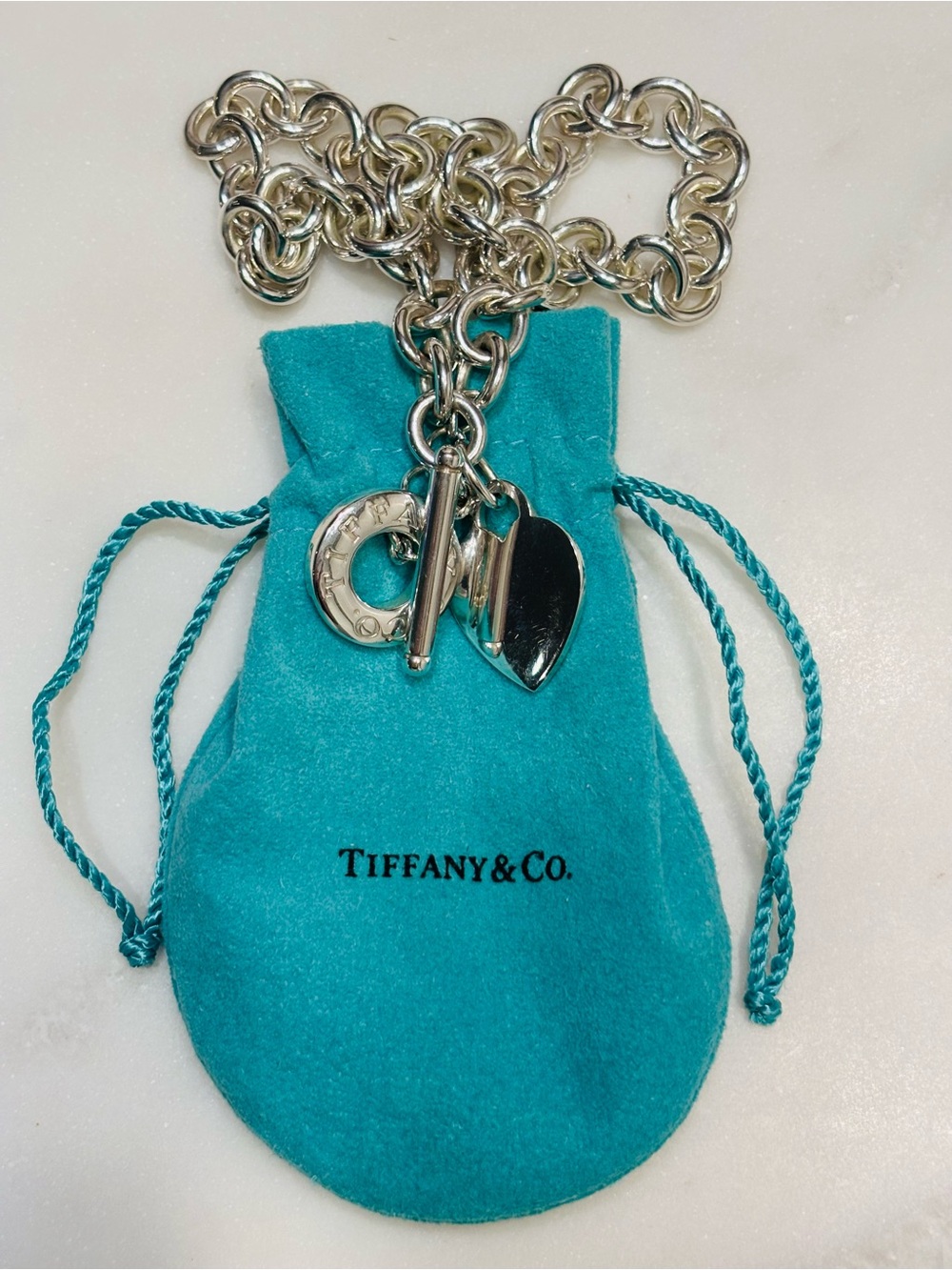 Tiffany & Co Sterling Silver Necklace with Heart Tag - Authentic